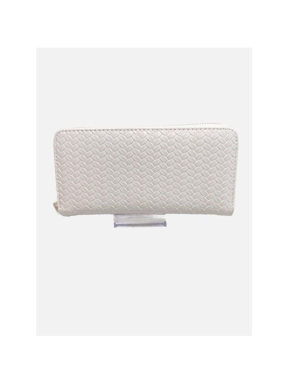NWOT White Designer Zip Wallet – Luxe Textured Finish